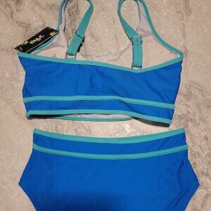 BMJL Blue Sporty High-Waisted Bikini Set | Size Medium NWT